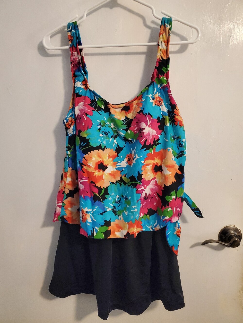 Swim Dress - Multicolor Floral And Black